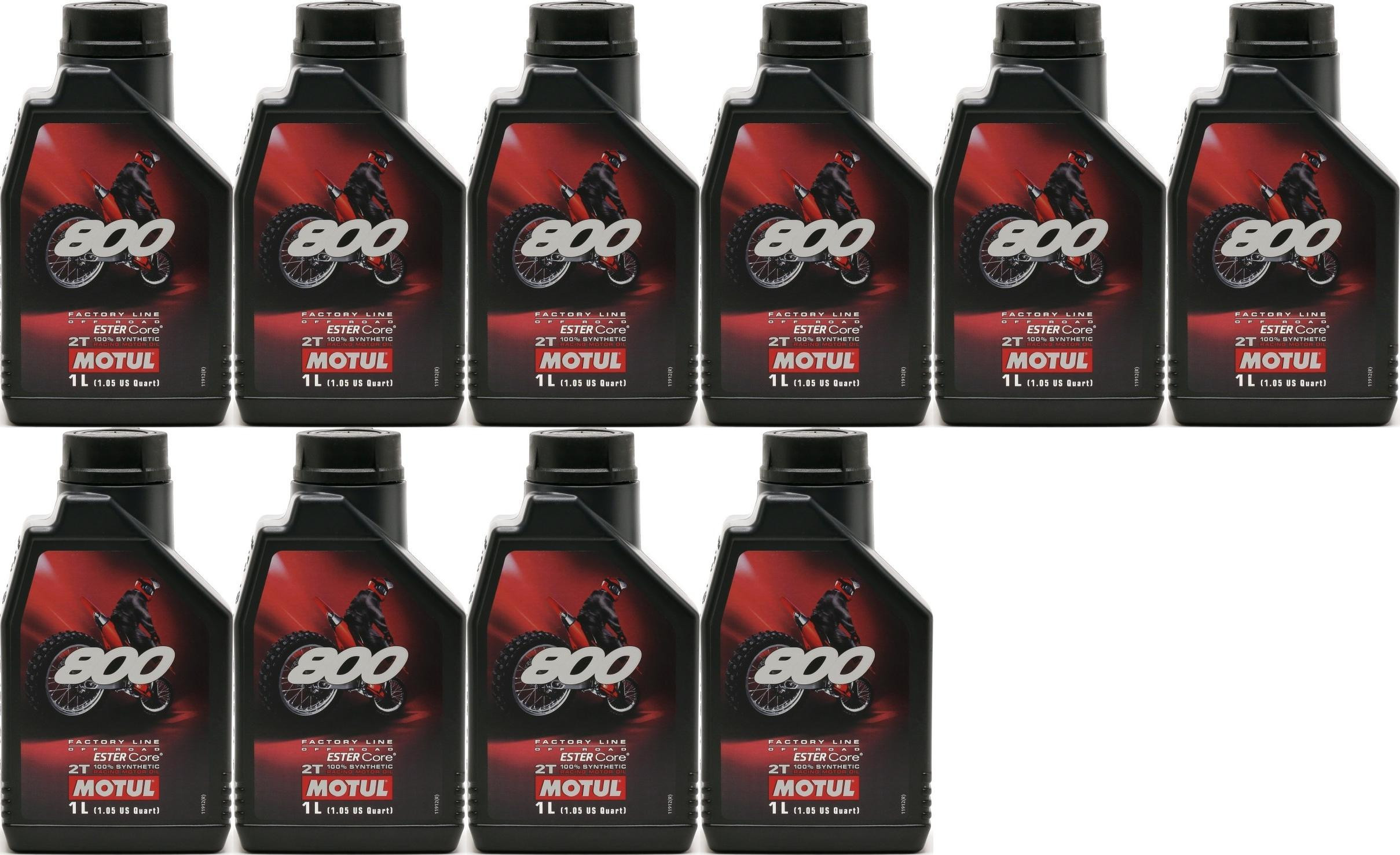 Motul 800 2T Factory Line Off Road vollsynthetisches Motoröl 10x 1l = 10 Liter