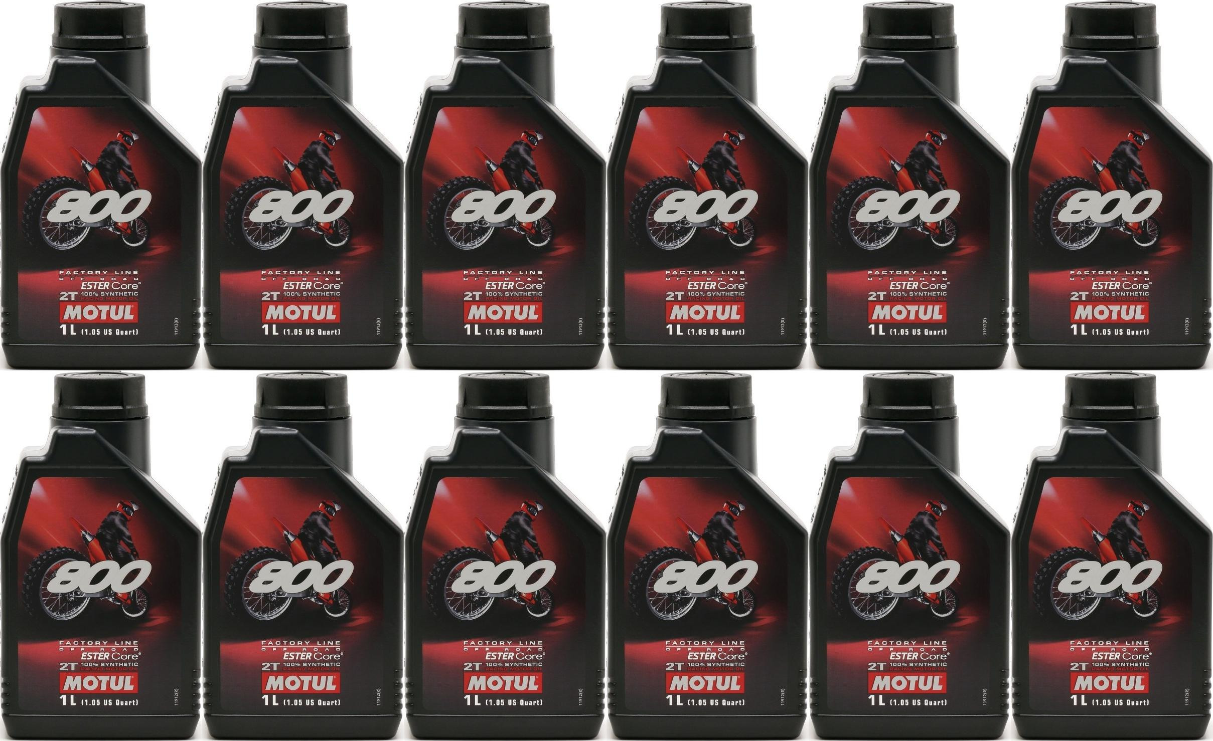 Motul 800 2T Factory Line Off Road vollsynthetisches Motoröl 12x 1l = 12 Liter