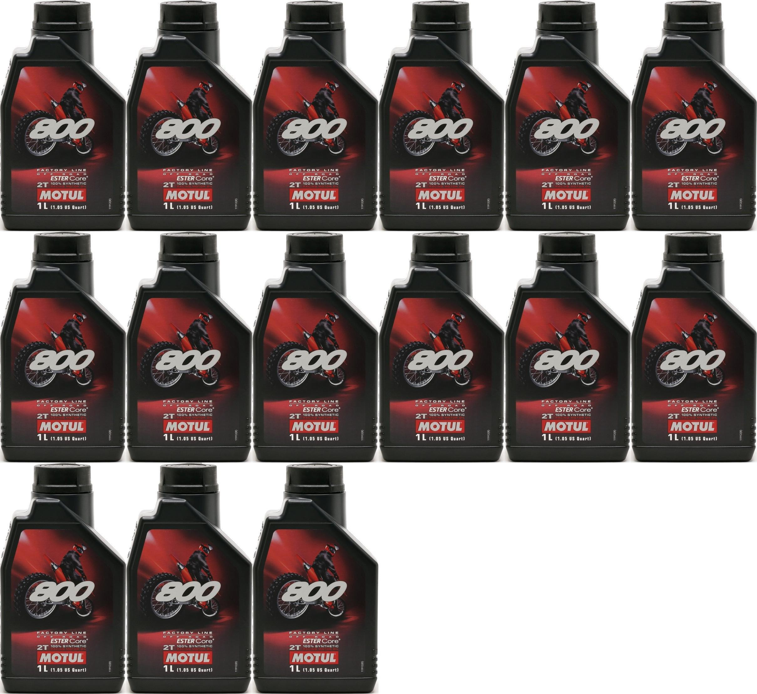 Motul 800 2T Factory Line Off Road vollsynthetisches Motoröl 15x 1l = 15 Liter