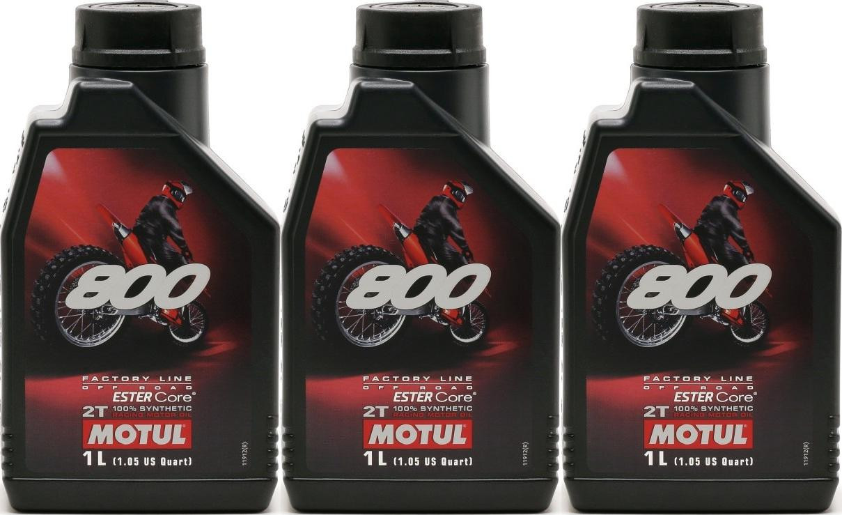 Motul 800 2T Factory Line Off Road vollsynthetisches Motoröl 3x 1l = 3 Liter