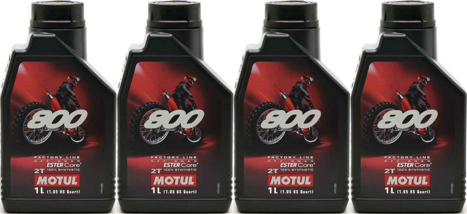 Motul 800 2T Factory Line Off Road vollsynthetisches Motoröl 4x 1l = 4 Liter