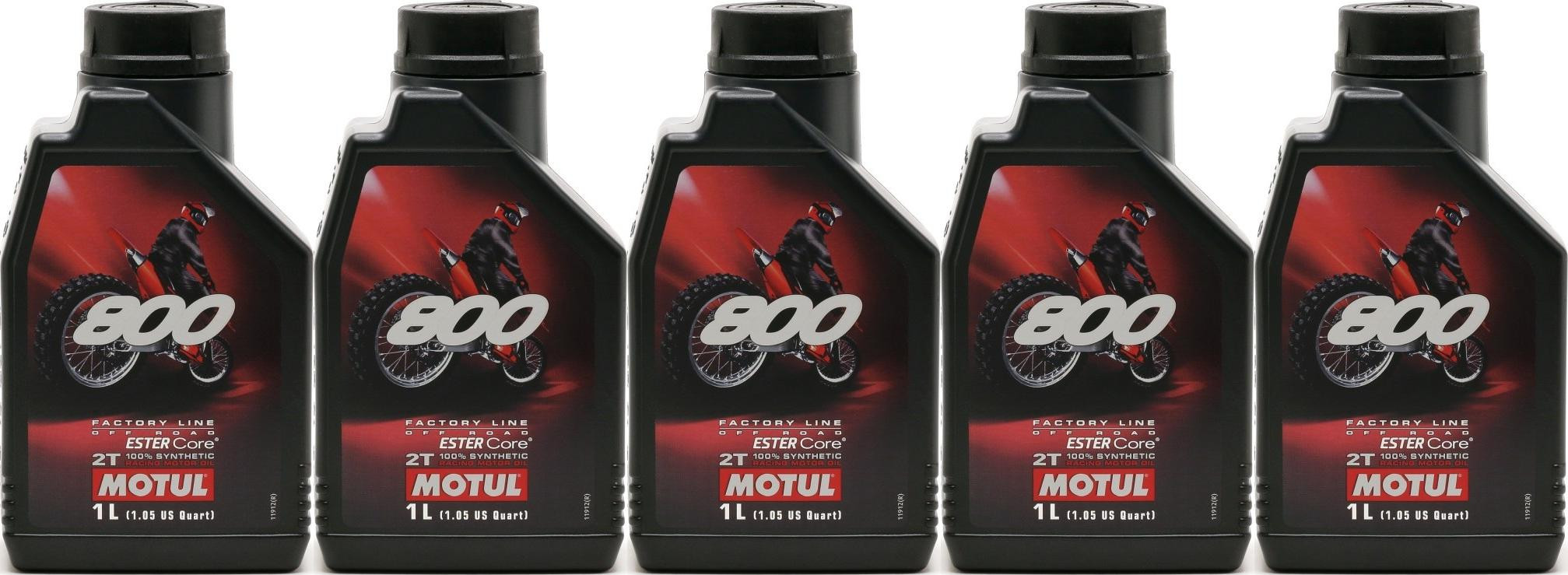 Motul 800 2T Factory Line Off Road vollsynthetisches Motoröl 5x 1l = 5 Liter