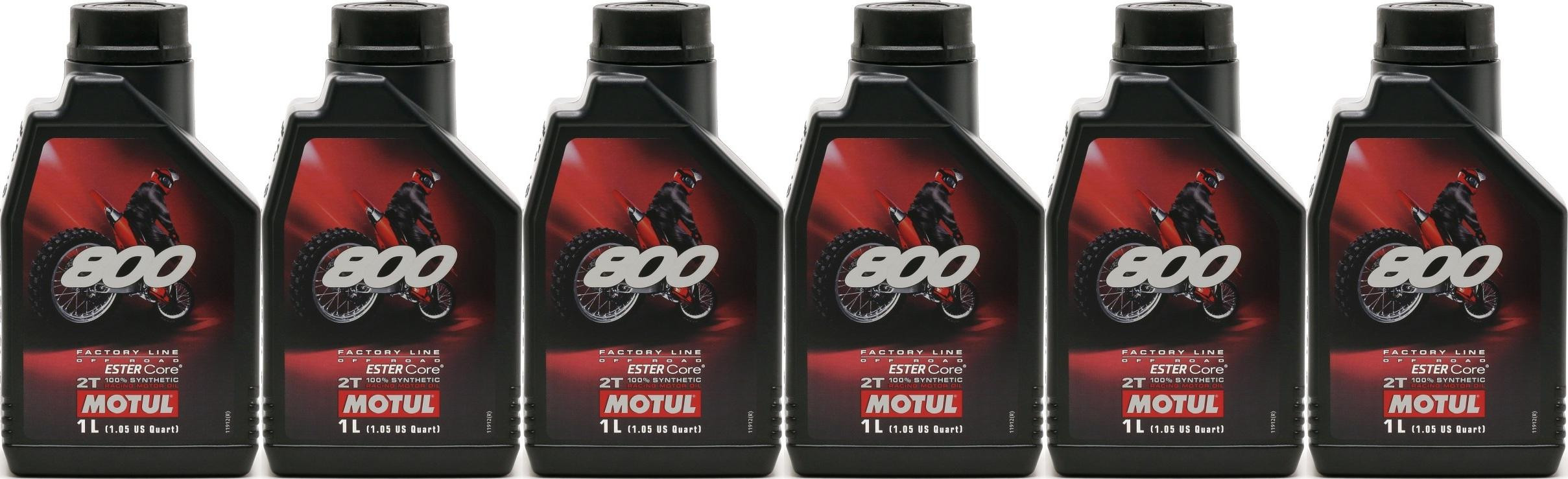 Motul 800 2T Factory Line Off Road vollsynthetisches Motoröl 6x 1l = 6 Liter
