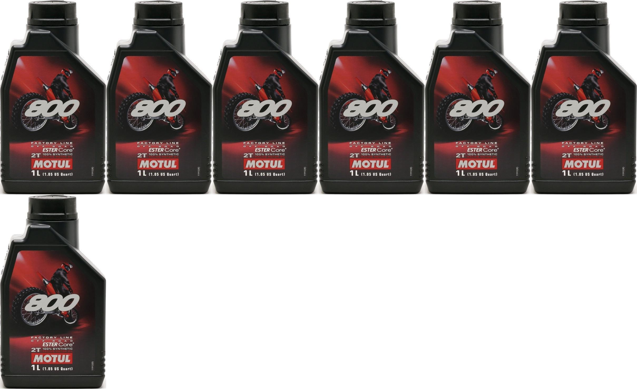 Motul 800 2T Factory Line Off Road vollsynthetisches Motoröl 7x 1l = 7 Liter