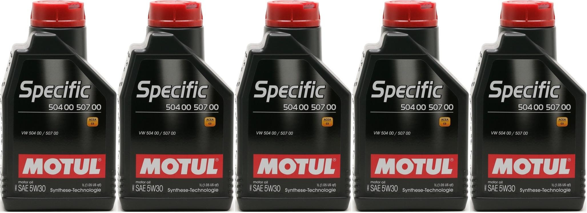 Motul Specific 5W-30 VW 504 00 - VW 507 00 Motoröl 5x 1l = 5 Liter