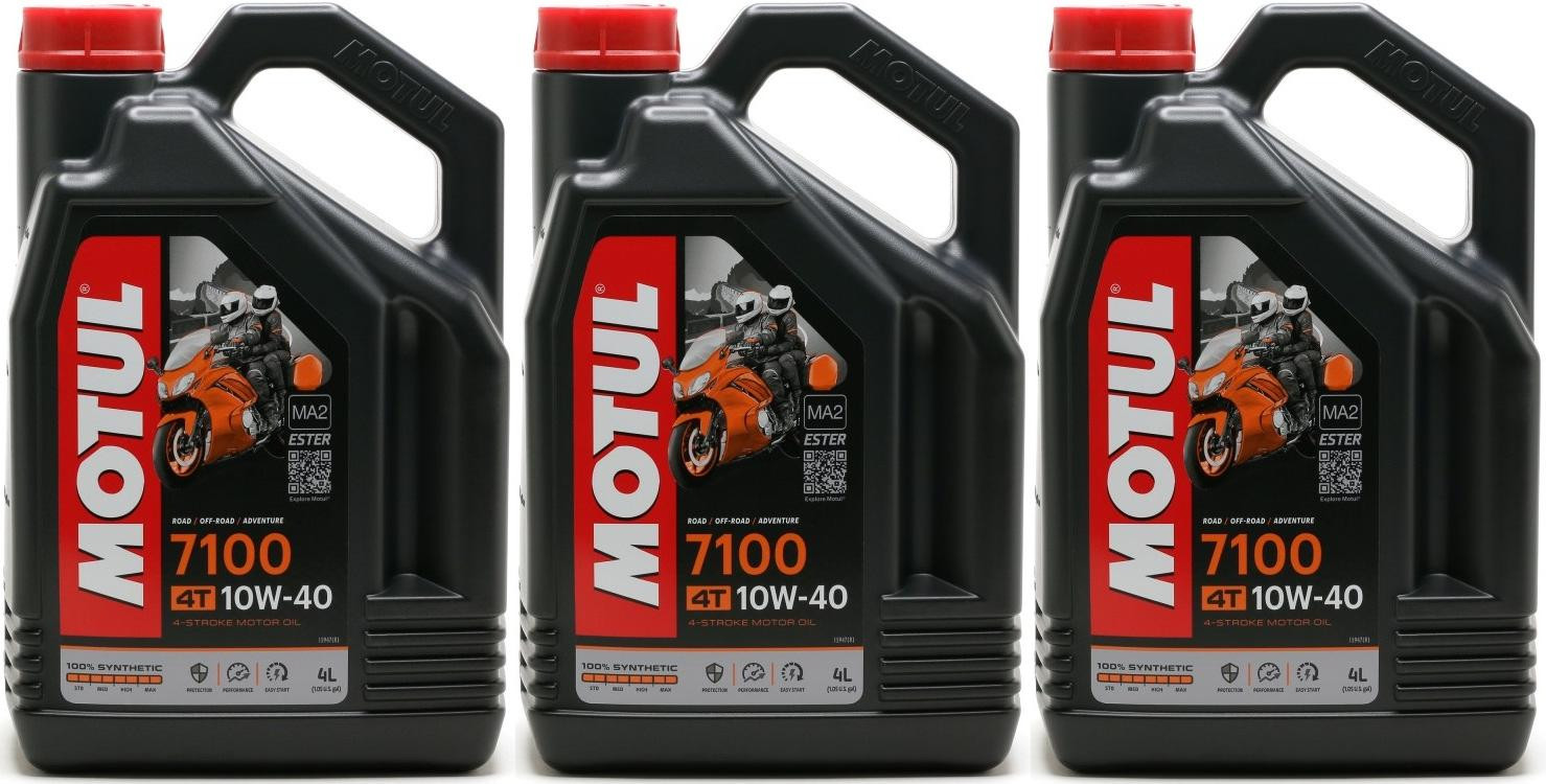 Motul 7100 ester 10W-40 4T Motorrad Motoröl 3x 4l = 12 Liter