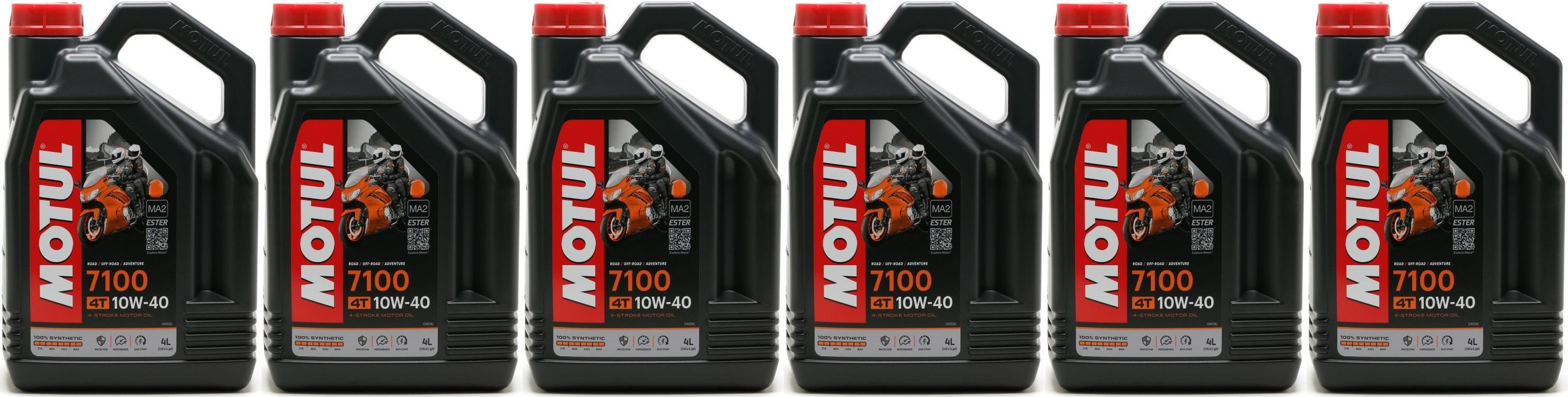 Motul 7100 ester 10W-40 4T Motorrad Motoröl 6x 4l = 24 Liter
