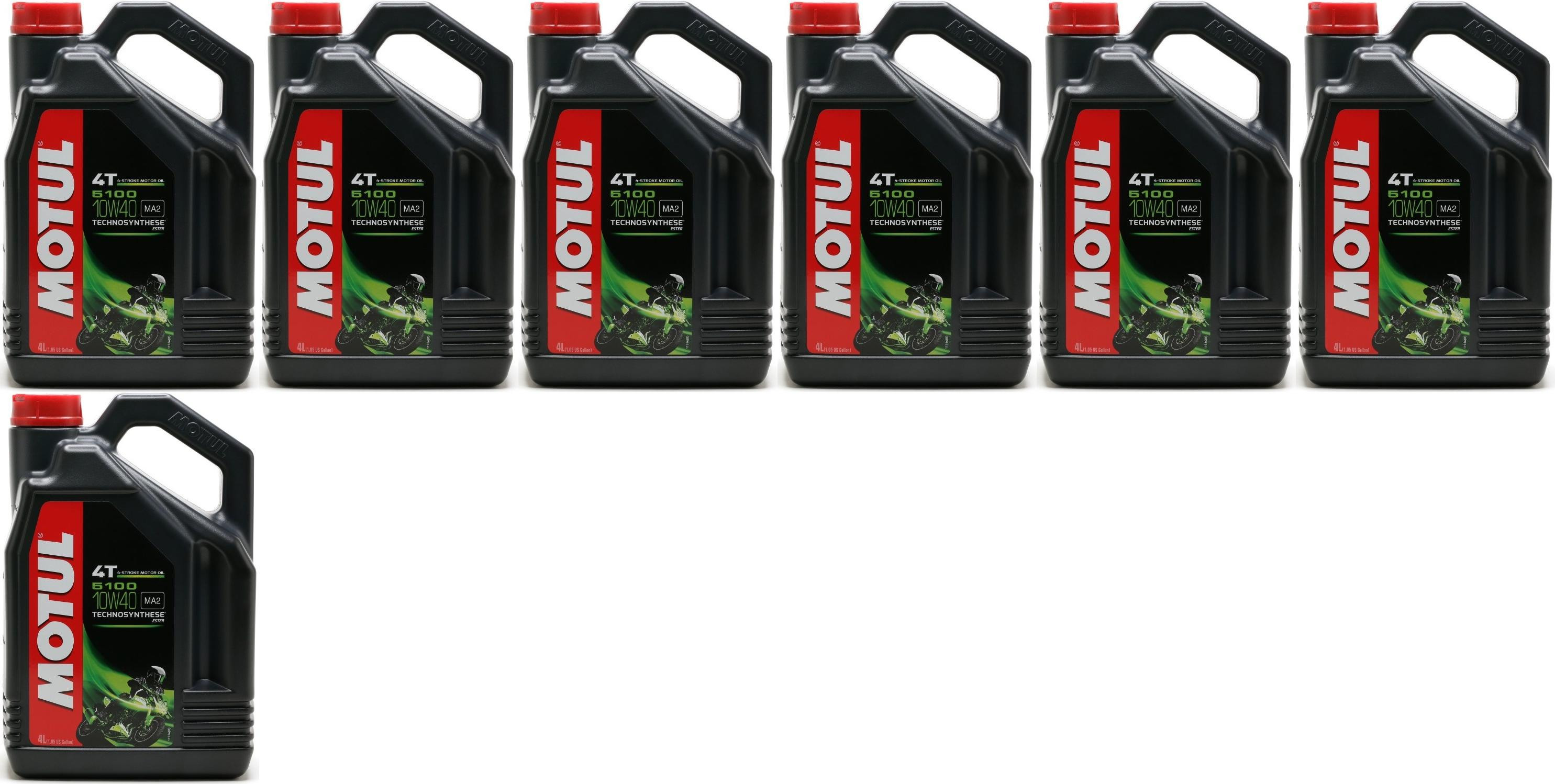 Motul 5100 ester 10W-40 4T Motorrad Motoröl 7x 4l = 28 Liter