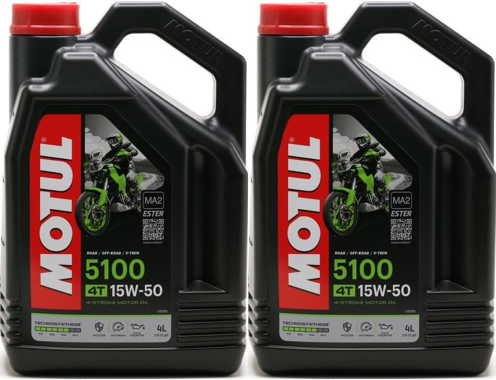 Motul 5100 ester 15W-50 4T Motorrad Motoröl 2x 4l = 8 Liter