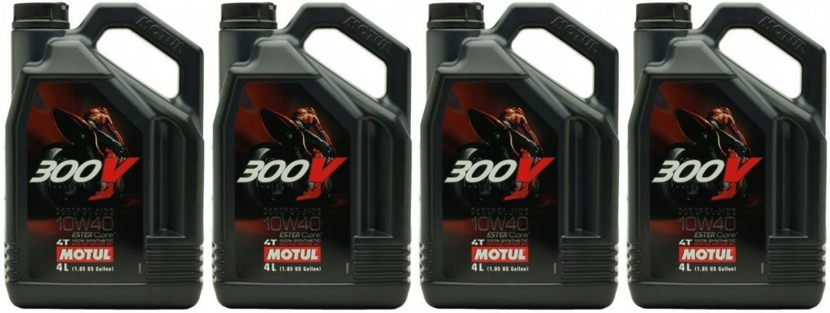Motul 300V Factory Line ESTER Core 10W-40 4T Motorrad Motoröl 4x 4l = 16 Liter
