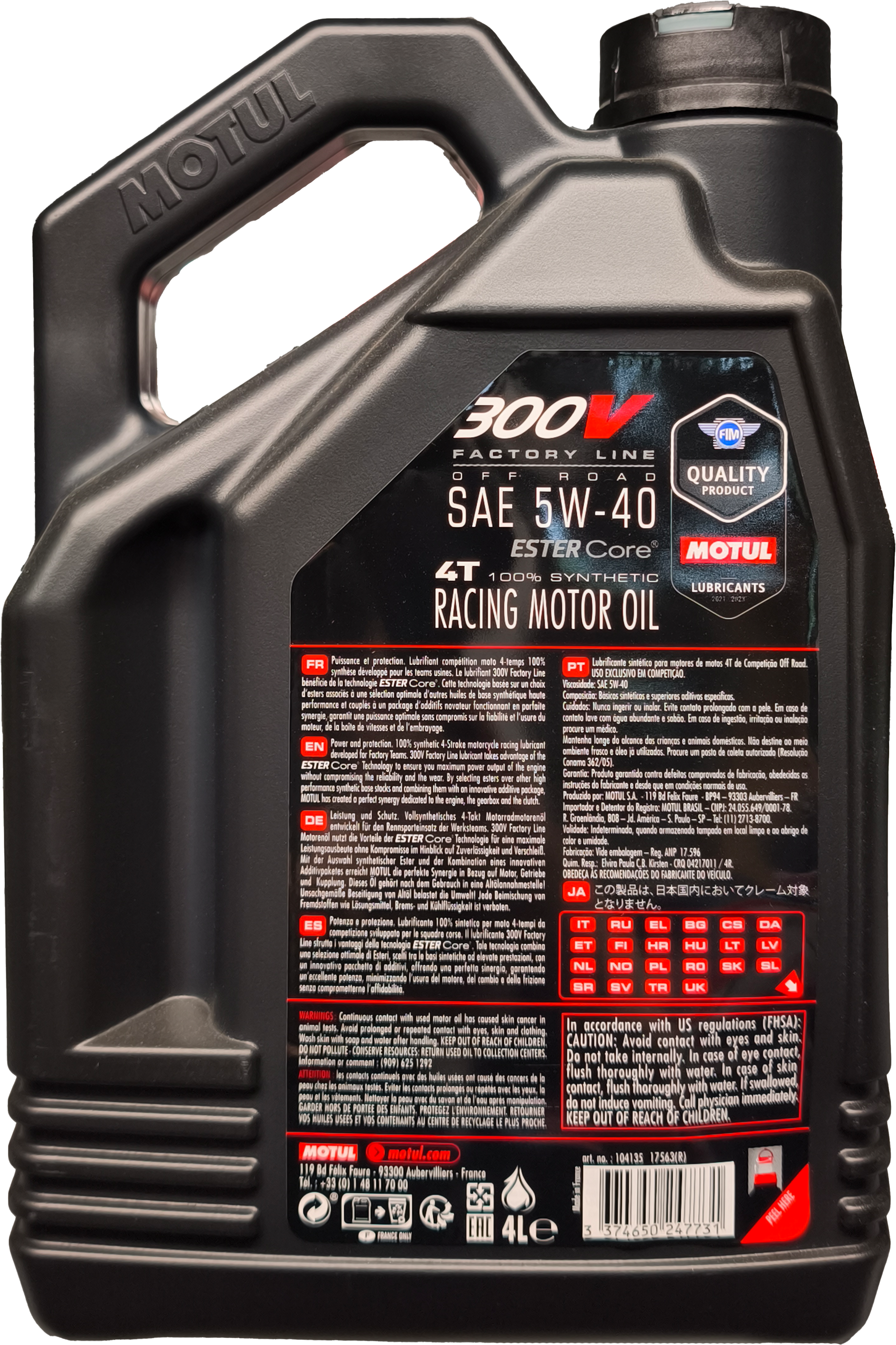 Motul 300V 4T Factory Line 5W-40 Off Road Motorrad Motoröl 4l