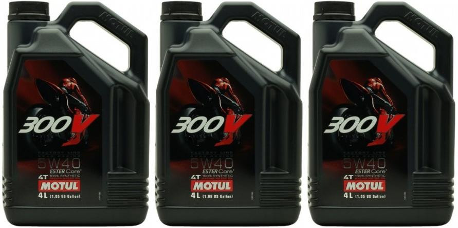 Motul 300V Factory Line Road Racing 5W-40 Motorrad Motoröl 3x 4l = 12 Liter