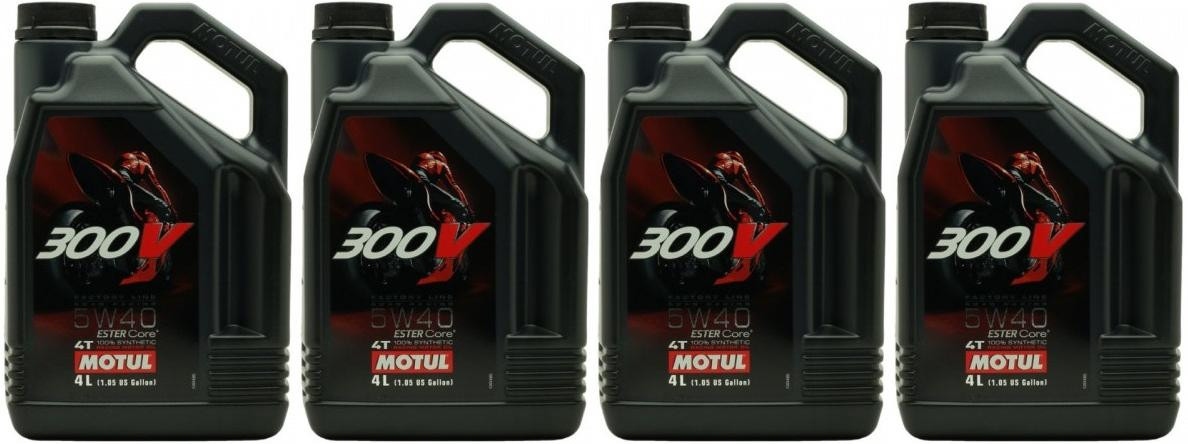 Motul 300V Factory Line Road Racing 5W-40 Motorrad Motoröl 4x 4l = 16 Liter