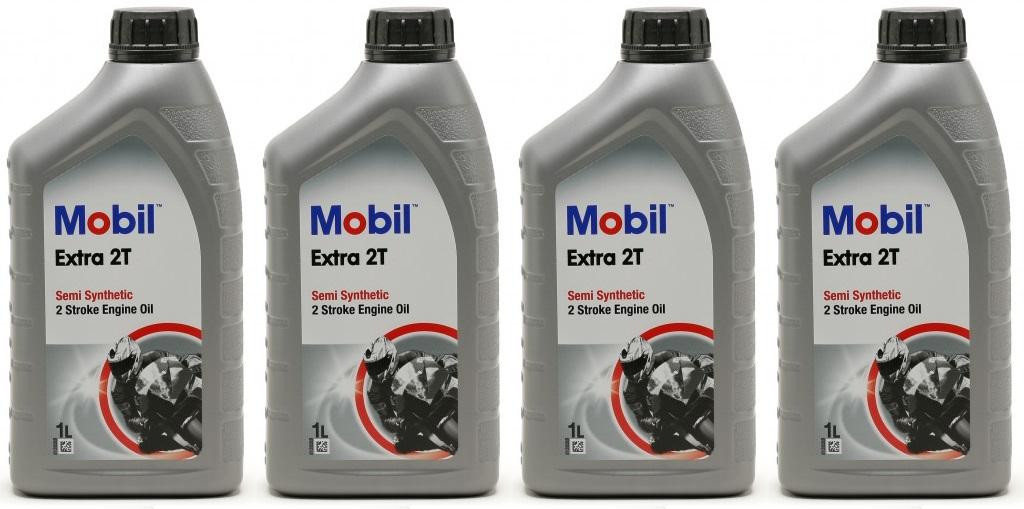 Mobil Extra 2T teilsynthetisches Motorrad Motoröl 4x 1l = 4 Liter