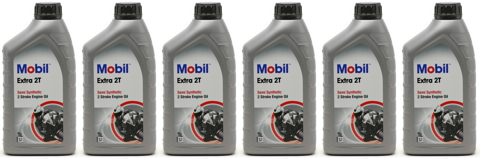 Mobil Extra 2T teilsynthetisches Motorrad Motoröl 6x 1l = 6 Liter