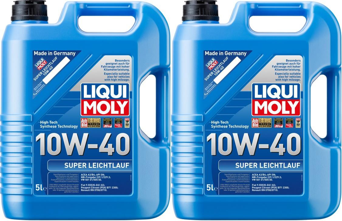 Liqui Moly 1301 Super Leichtlauföl 10W-40 Diesel & Benziner Motoröl 2x5=10 Liter