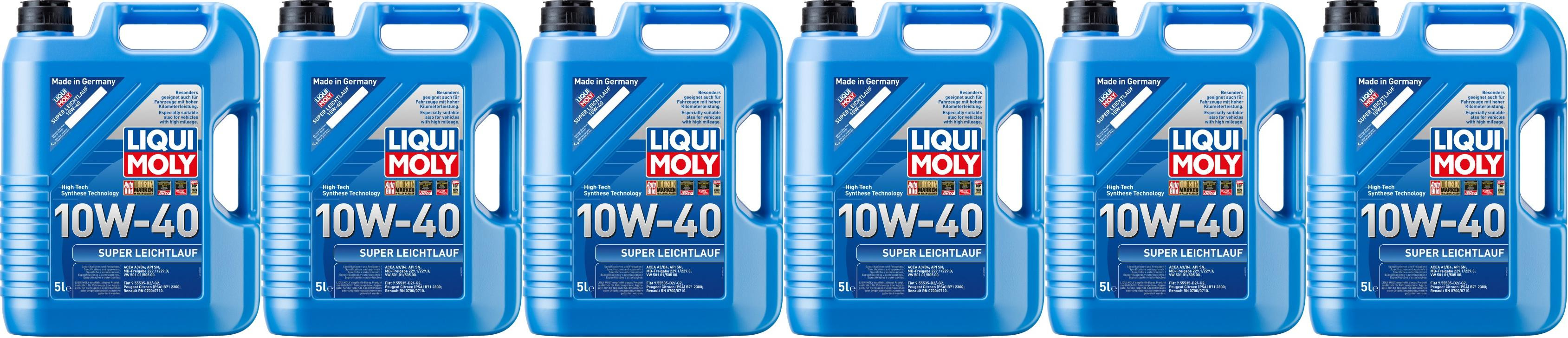 Liqui Moly 1301 Super Leichtlauföl 10W-40 Diesel & Benziner Motoröl 6x5=30 Liter