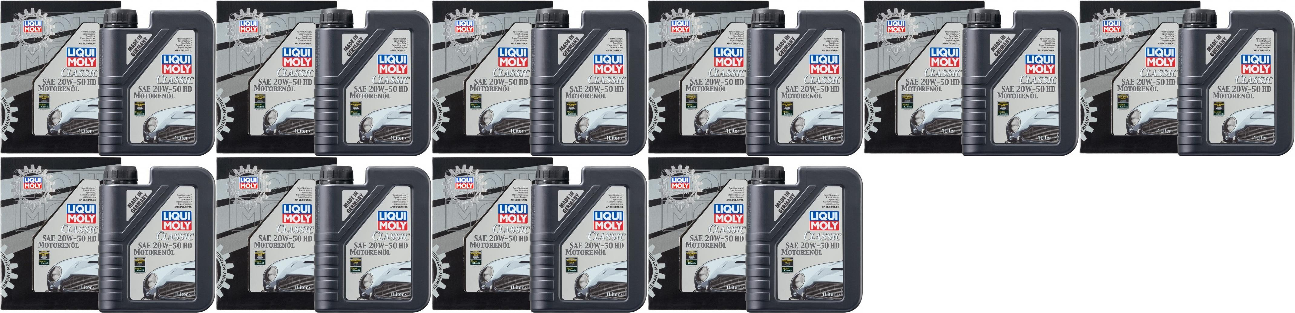Liqui Moly 1128 Classic Motorenöl SAE 20W-50 HD 10x 1l = 10 Liter