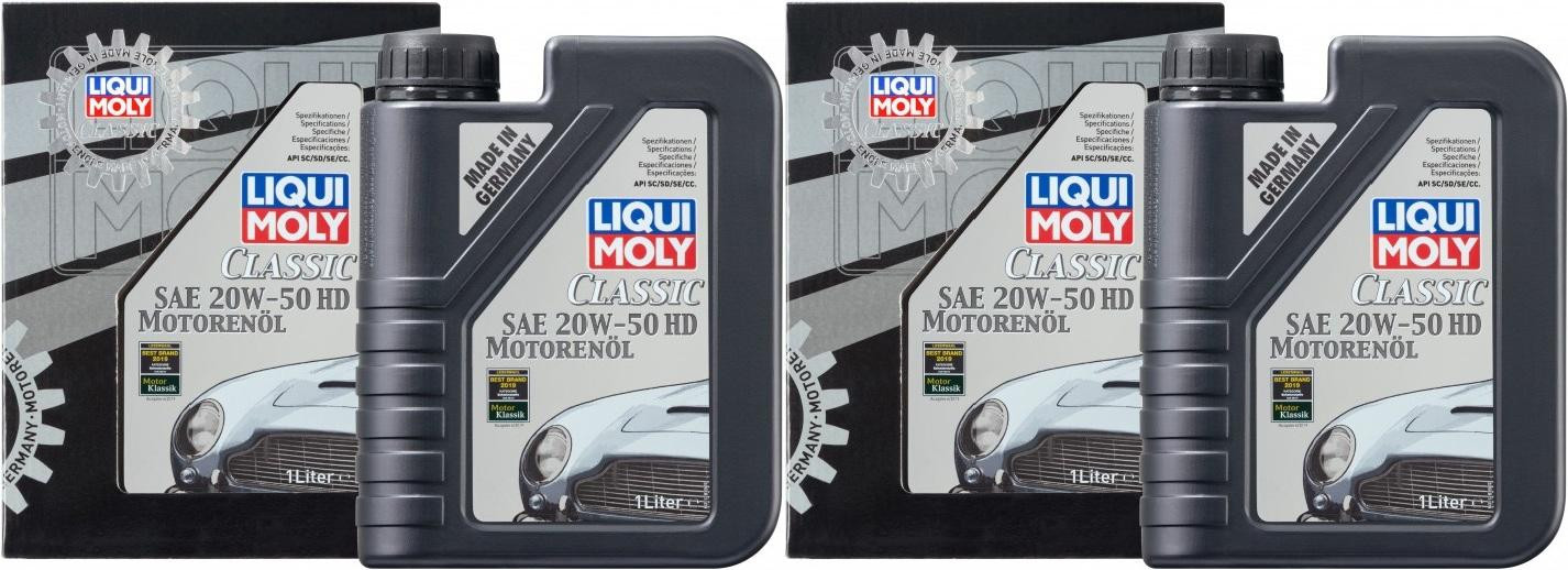 Liqui Moly 1128 Classic Motorenöl SAE 20W-50 HD 2x 1l = 2 Liter
