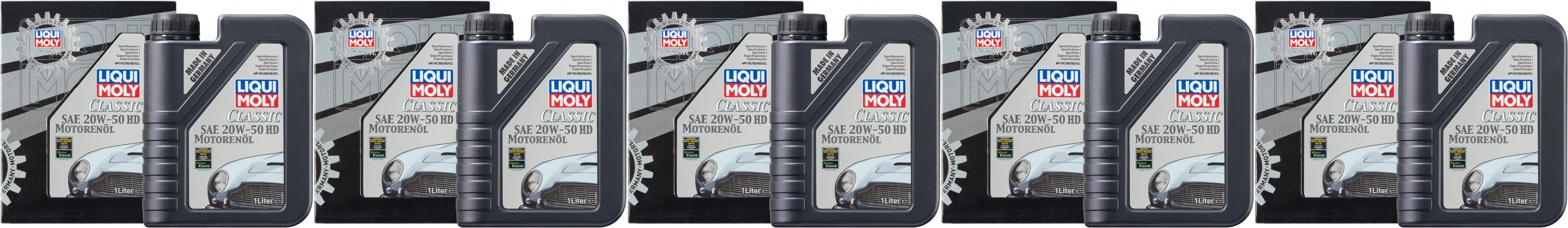 Liqui Moly 1128 Classic Motorenöl SAE 20W-50 HD 5x 1l = 5 Liter