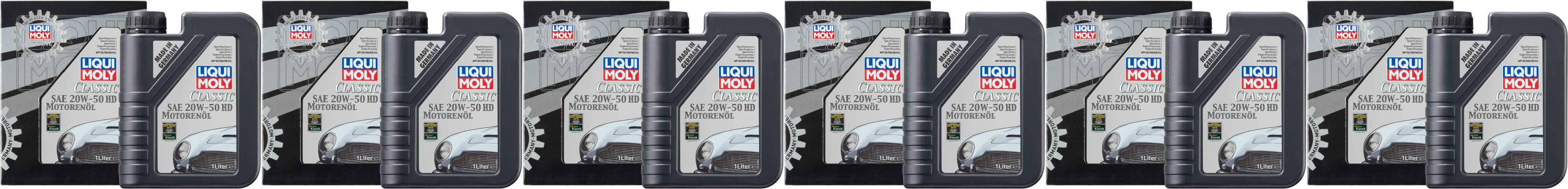 Liqui Moly 1128 Classic Motorenöl SAE 20W-50 HD 6x 1l = 6 Liter