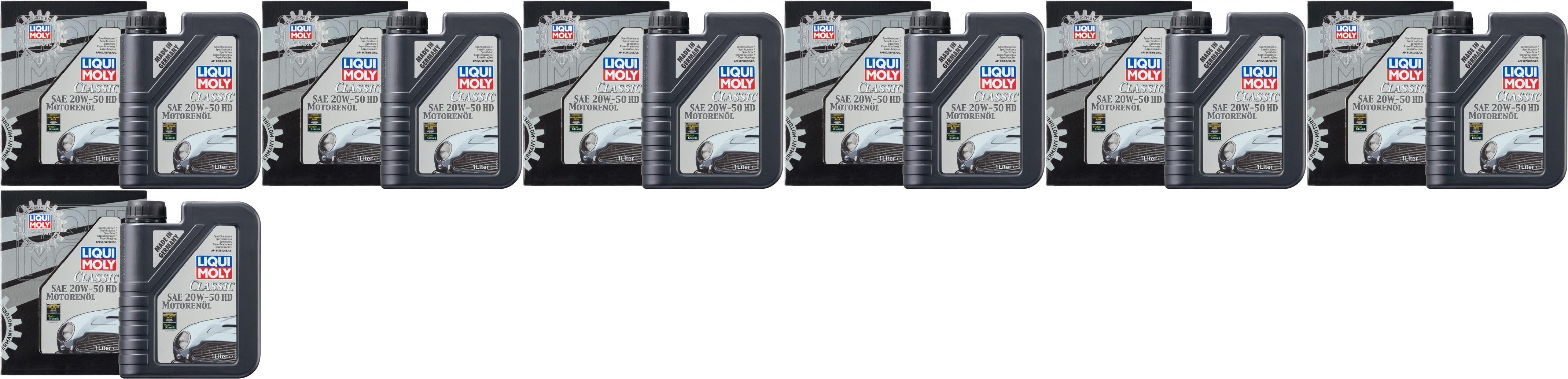 Liqui Moly 1128 Classic Motorenöl SAE 20W-50 HD 7x 1l = 7 Liter
