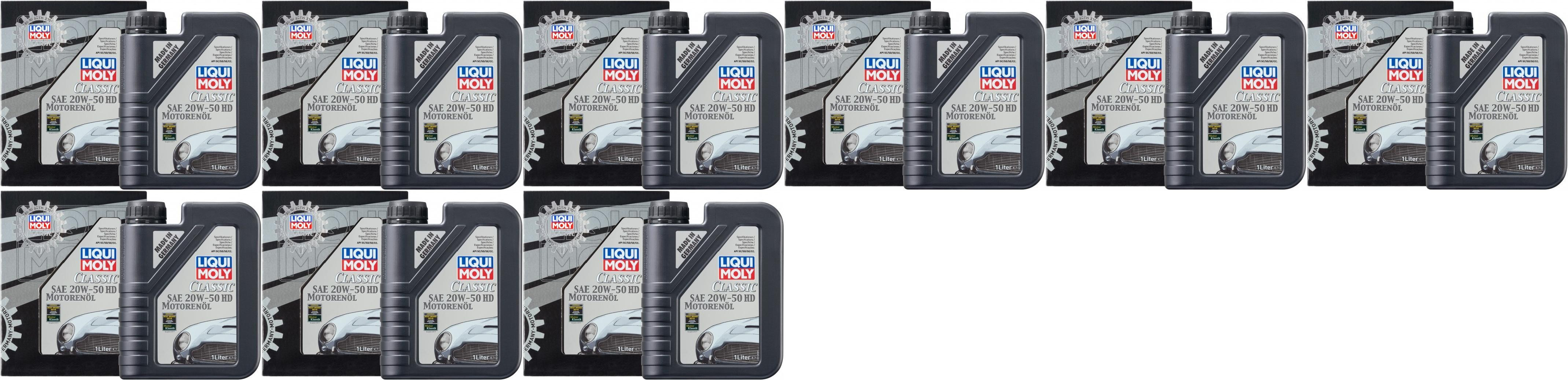 Liqui Moly 1128 Classic Motorenöl SAE 20W-50 HD 9x 1l = 9 Liter