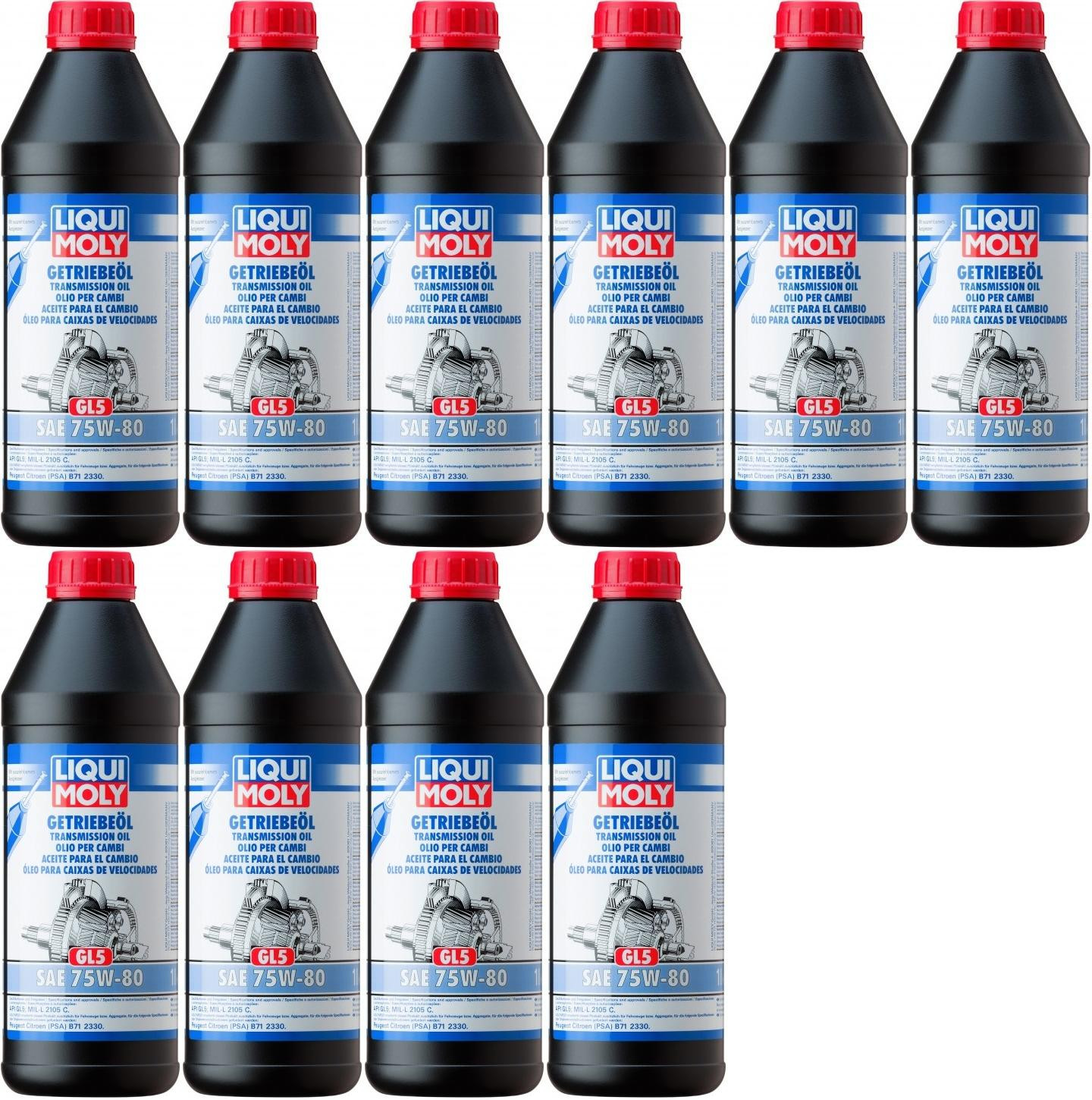 Liqui Moly 3658 Getriebeöl GL5 75W-80 10x 1l = 10 Liter