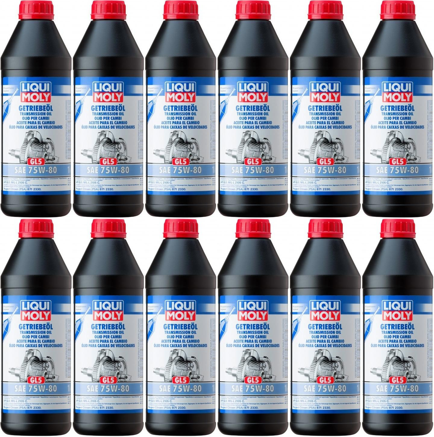 Liqui Moly 3658 Getriebeöl GL5 75W-80 12x 1l = 12 Liter