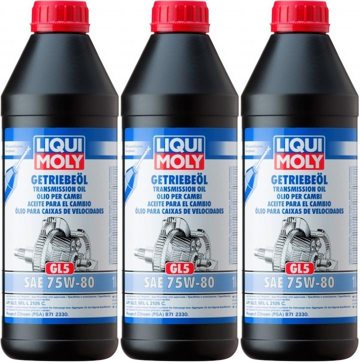 Liqui Moly 3658 Getriebeöl GL5 75W-80 3x 1l = 3 Liter