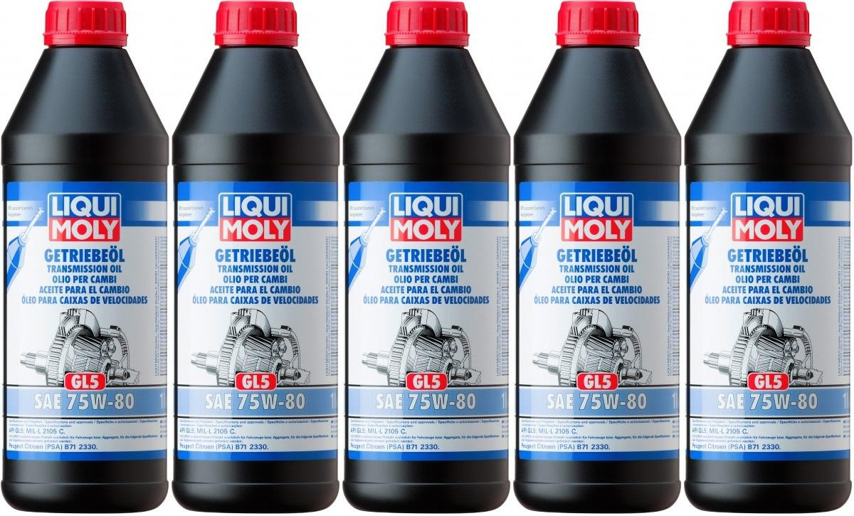 Liqui Moly 3658 Getriebeöl GL5 75W-80 5x 1l = 5 Liter