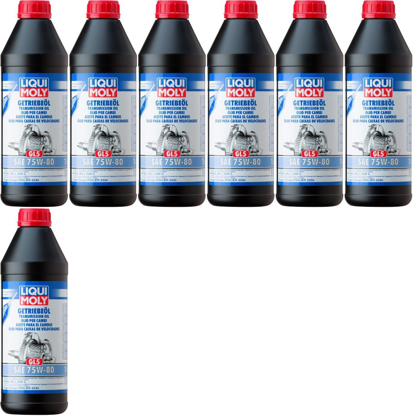 Liqui Moly 3658 Getriebeöl GL5 75W-80 7x 1l = 7 Liter