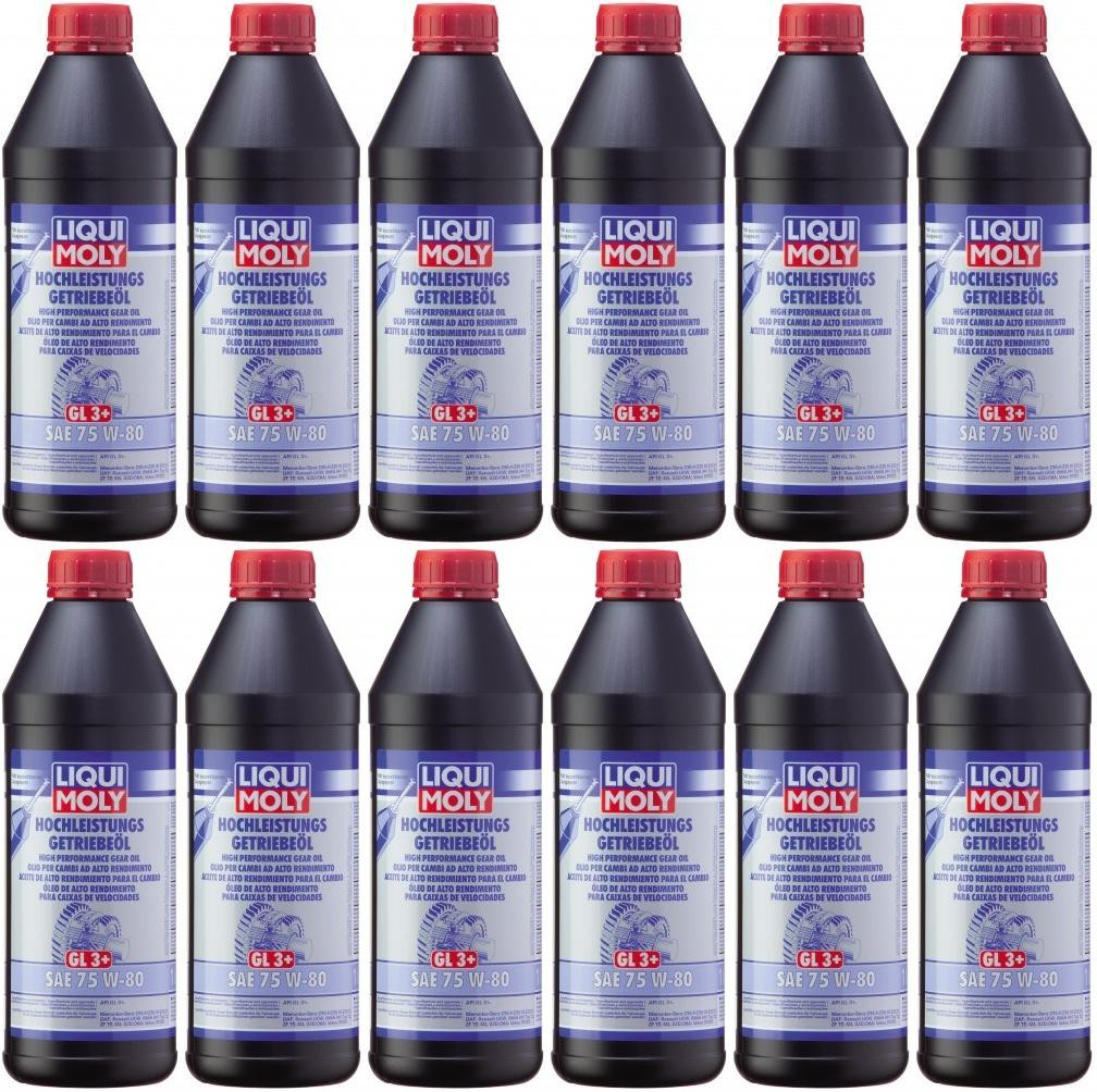 Liqui Moly 4427 Hochleistungs Getriebeöl GL3+ SAE 75W-80 12x 1l = 12 Liter