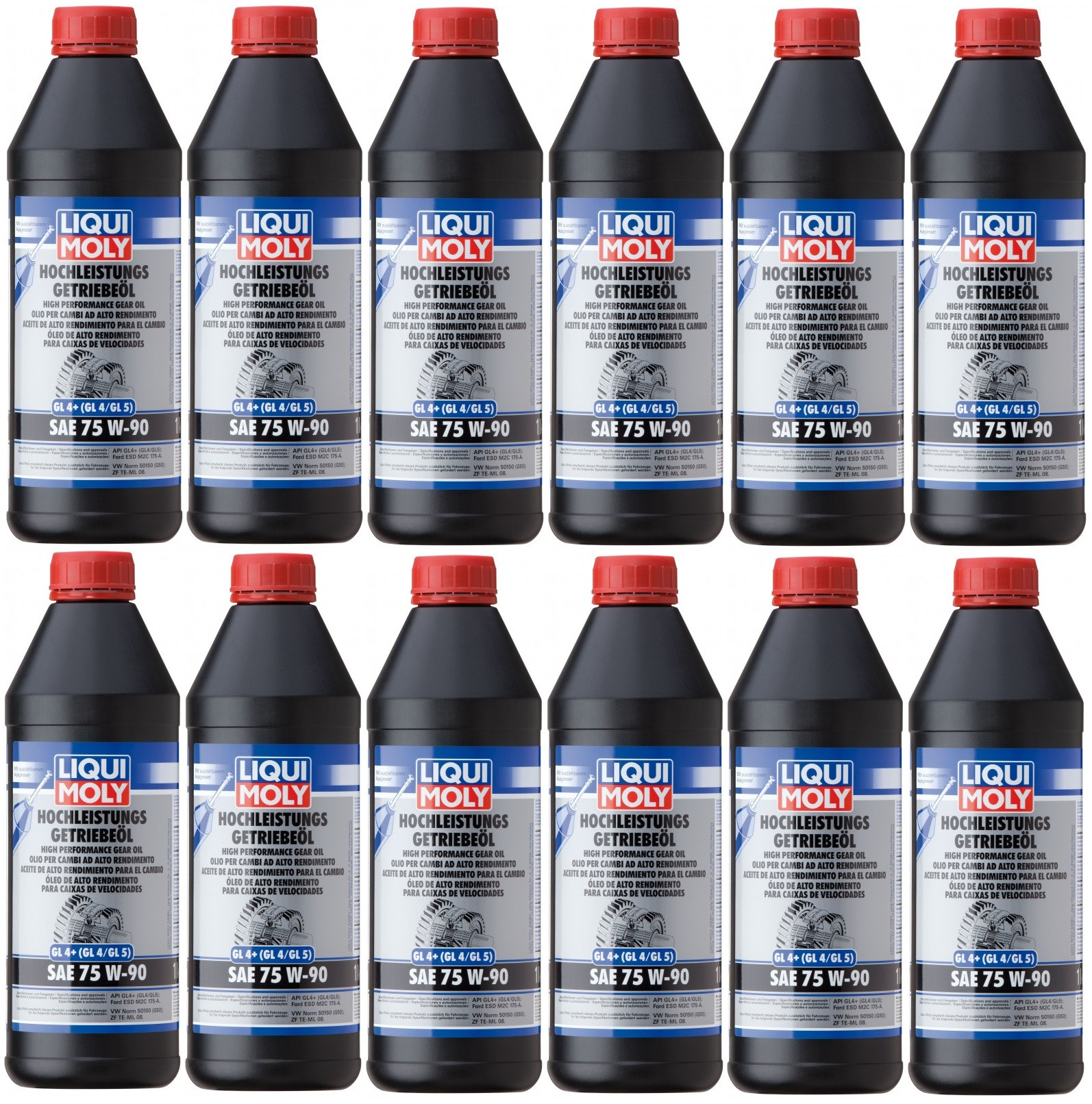 Liqui Moly 4434 Hochleistungs Getriebeöl GL4+ (GL4/GL5) 75W-90 12x 1l = 12 Liter