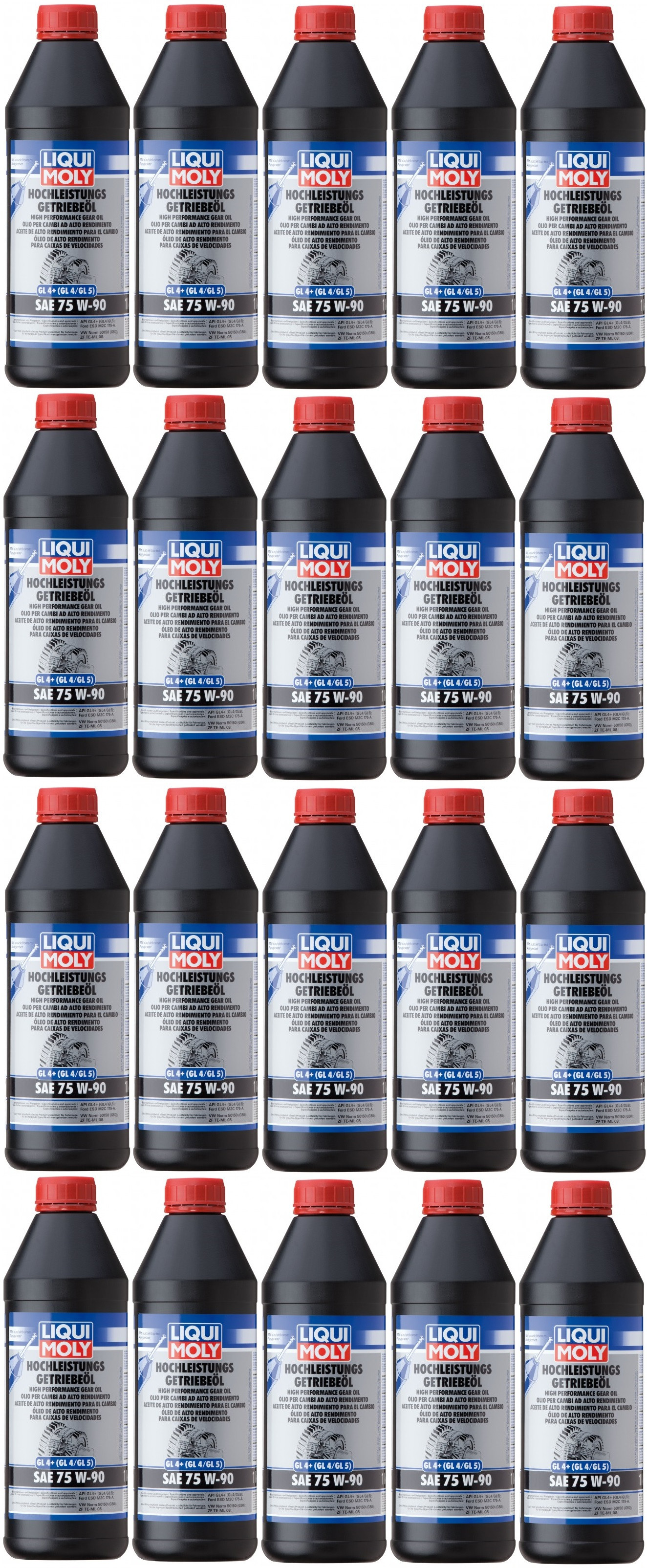 Liqui Moly 4434 Hochleistungs Getriebeöl GL4+ (GL4/GL5) 75W-90 20x 1l = 20 Liter