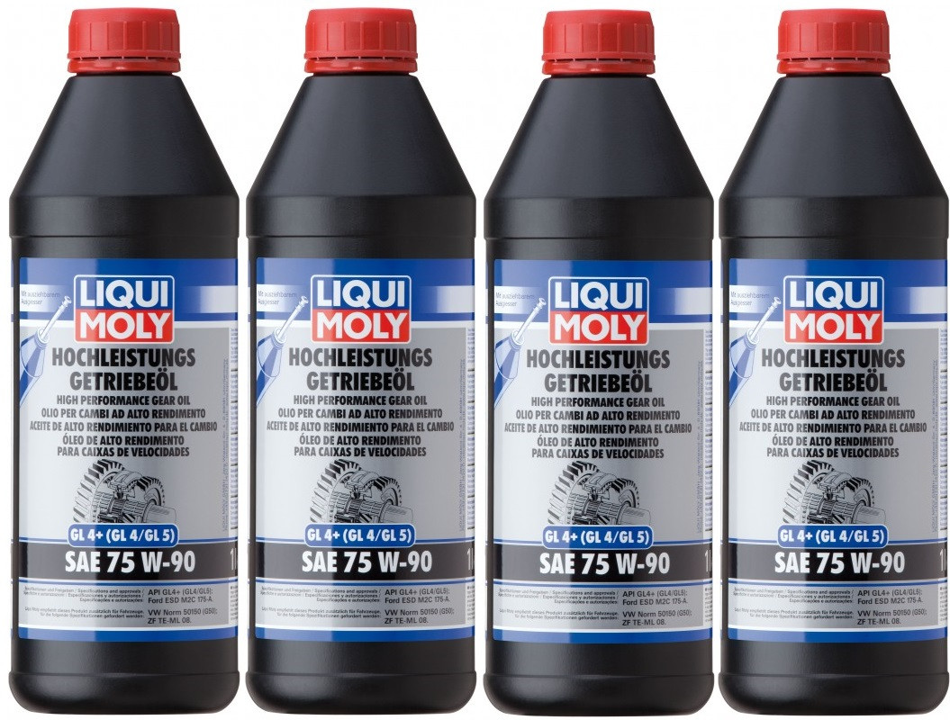 Liqui Moly 4434 Hochleistungs Getriebeöl GL4+ (GL4/GL5) 75W-90 4x 1l = 4 Liter
