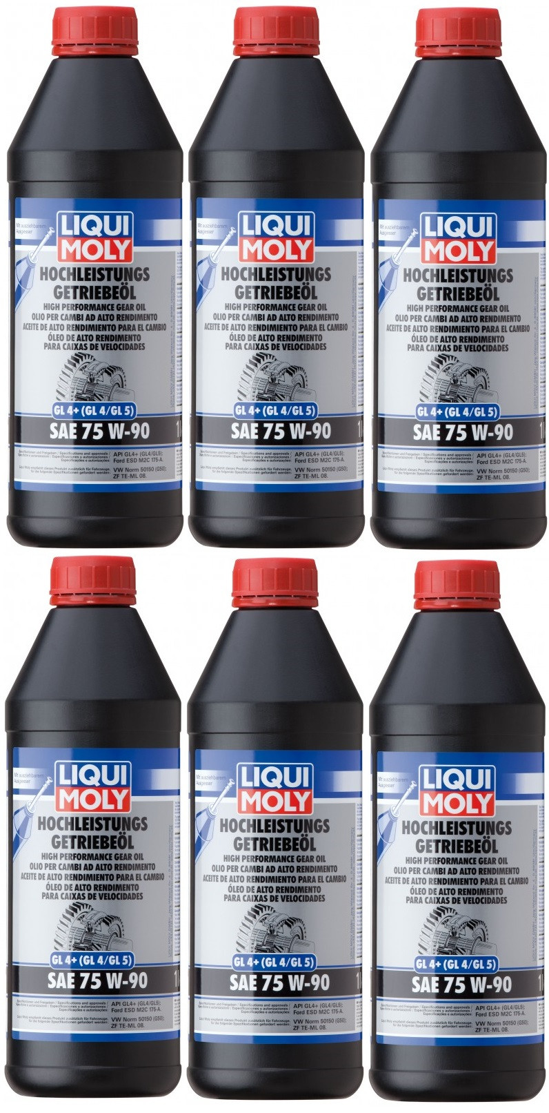 Liqui Moly 4434 Hochleistungs Getriebeöl GL4+ (GL4/GL5) 75W-90 6x 1l = 6 Liter