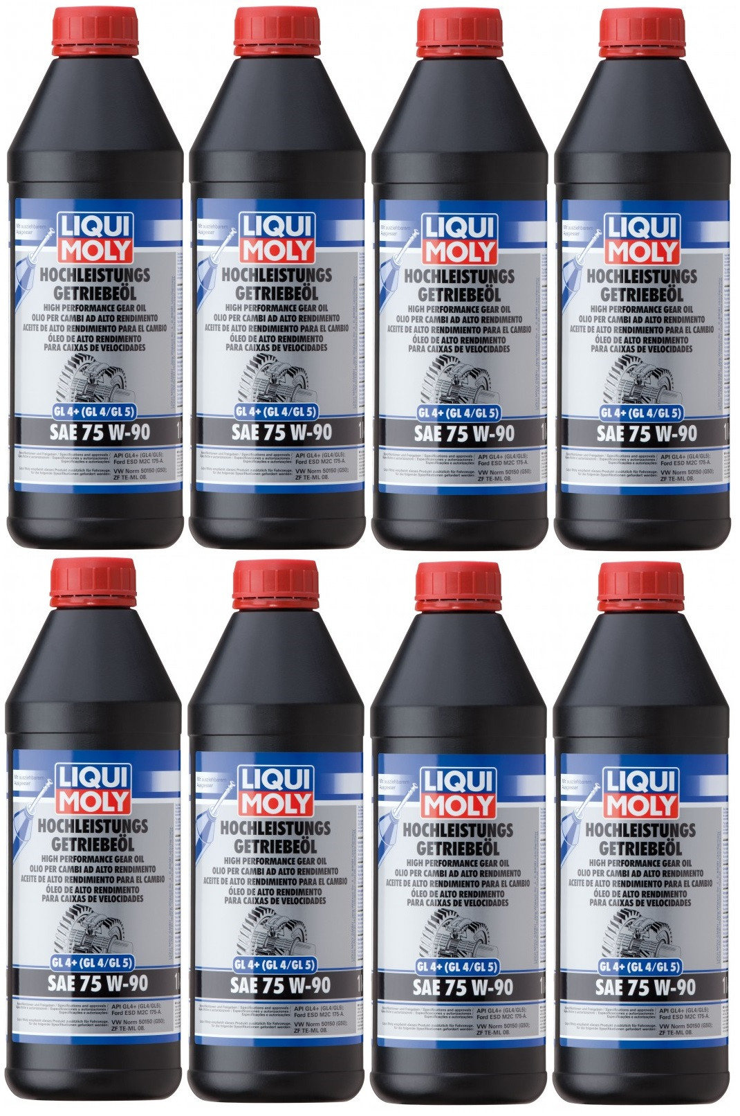 Liqui Moly 4434 Hochleistungs Getriebeöl GL4+ (GL4/GL5) 75W-90 8x 1l = 8 Liter