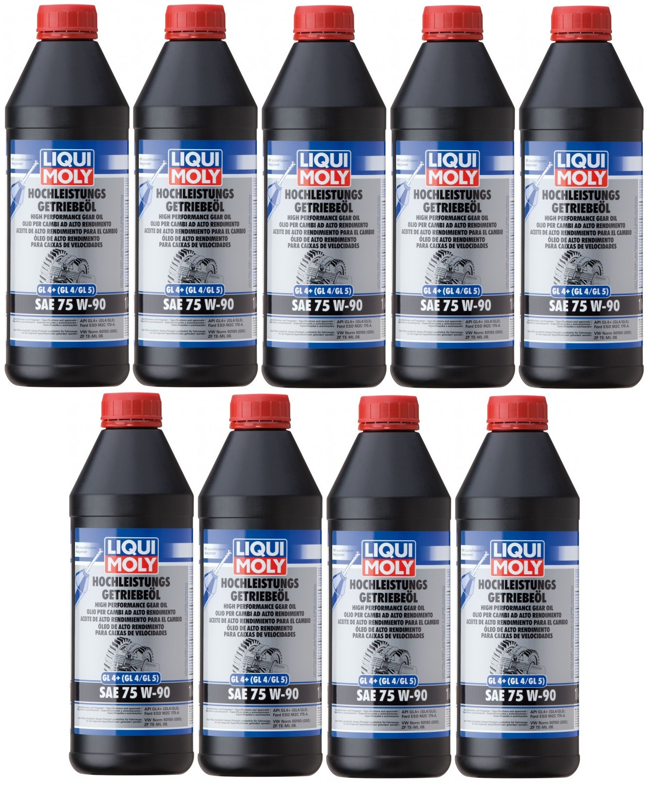 Liqui Moly 4434 Hochleistungs Getriebeöl GL4+ (GL4/GL5) 75W-90 9x 1l = 9 Liter
