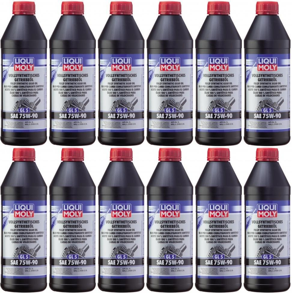 Liqui Moly 1414 Vollsynthetisches Getriebeöl GL5 SAE 75W-90 12x 1l = 12 Liter