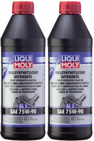 Liqui Moly 1414 Vollsynthetisches Getriebeöl GL5 SAE 75W-90 2x 1l = 2 Liter