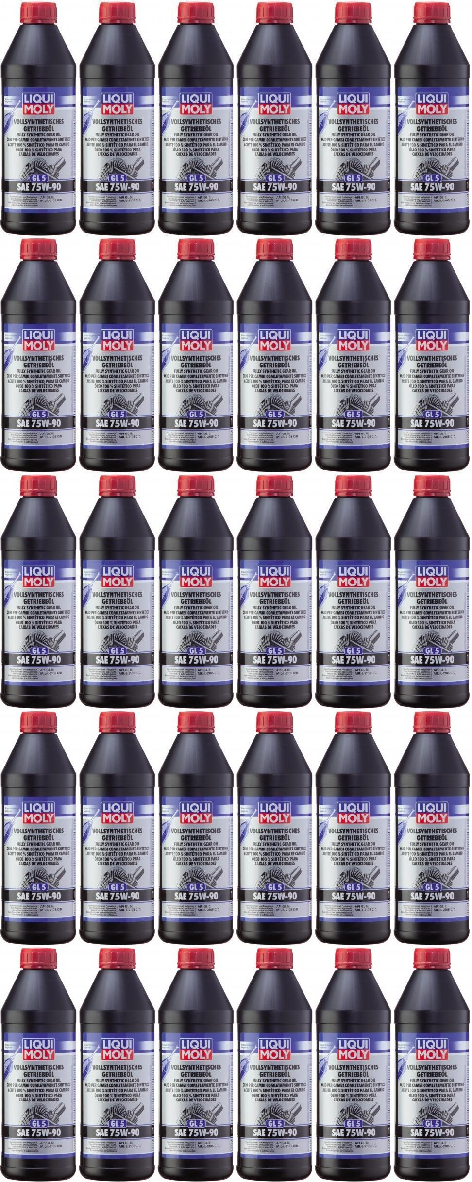 Liqui Moly 1414 Vollsynthetisches Getriebeöl GL5 SAE 75W-90 30x 1l = 30 Liter