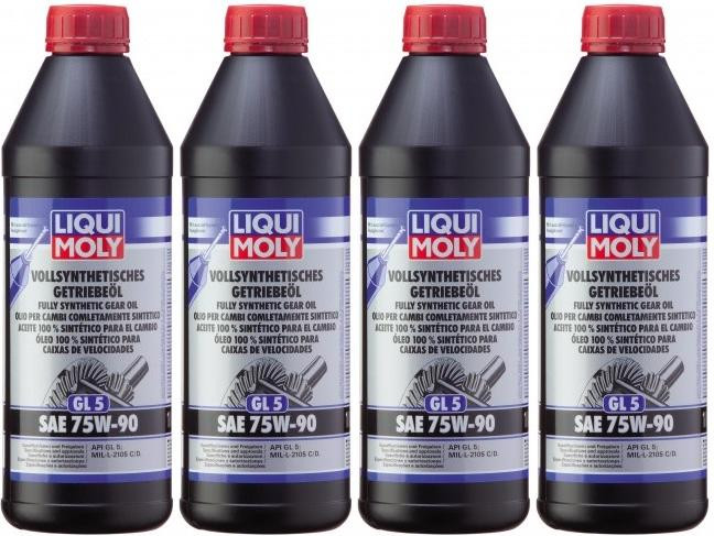 Liqui Moly 1414 Vollsynthetisches Getriebeöl GL5 SAE 75W-90 4x 1l = 4 Liter