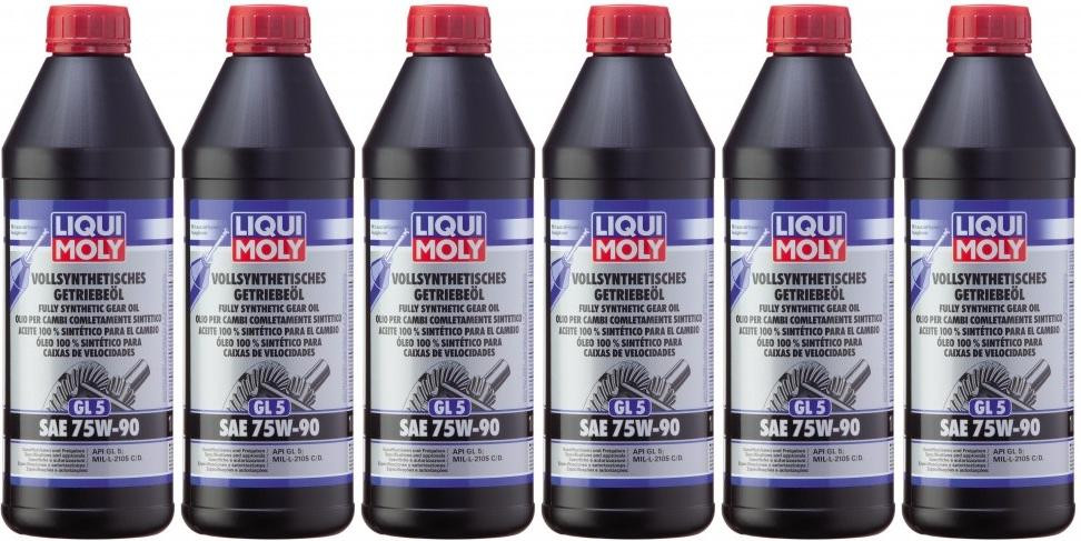 Liqui Moly 1414 Vollsynthetisches Getriebeöl GL5 SAE 75W-90 6x 1l = 6 Liter