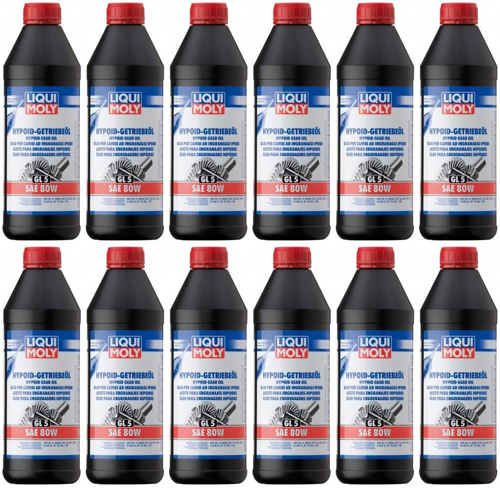 Liqui Moly 1025 Hypoid Getriebeöl GL5 SAE 80W 12x 1l = 12 Liter