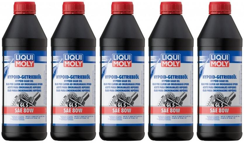 Liqui Moly 1025 Hypoid Getriebeöl GL5 SAE 80W 5x 1l = 5 Liter