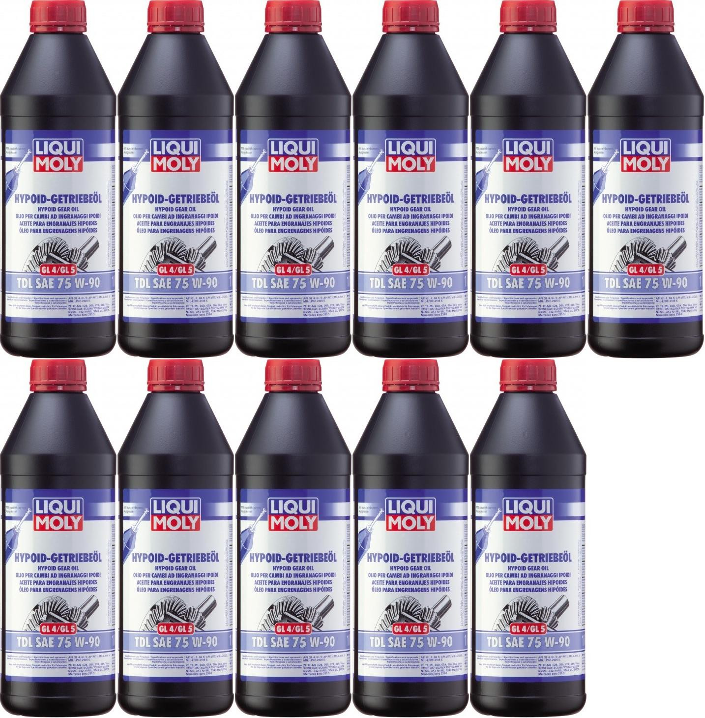 Liqui Moly 1407 Hypoid Getriebeöl TDL SAE 75W-90 GL4/GL5 11x 1l = 11 Liter