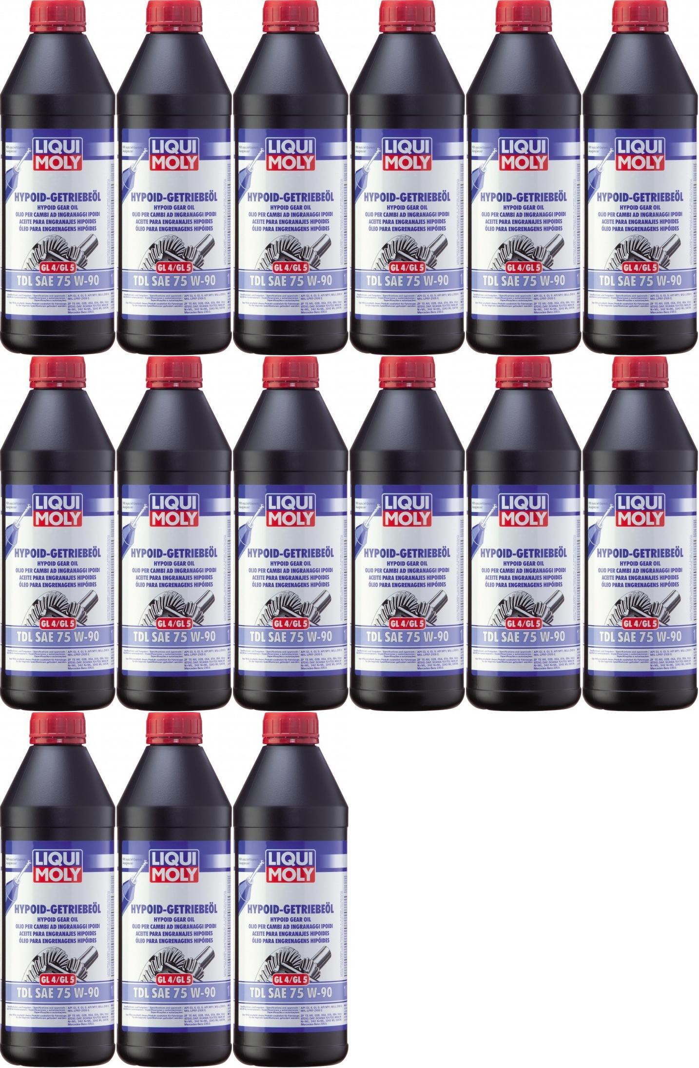 Liqui Moly 1407 Hypoid Getriebeöl TDL SAE 75W-90 GL4/GL5 15x 1l = 15 Liter