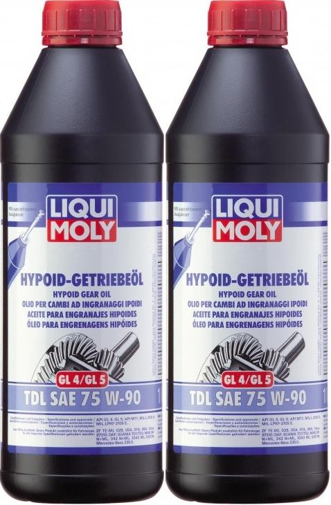 Liqui Moly 1407 Hypoid Getriebeöl TDL SAE 75W-90 GL4/GL5 2x 1l = 2 Liter