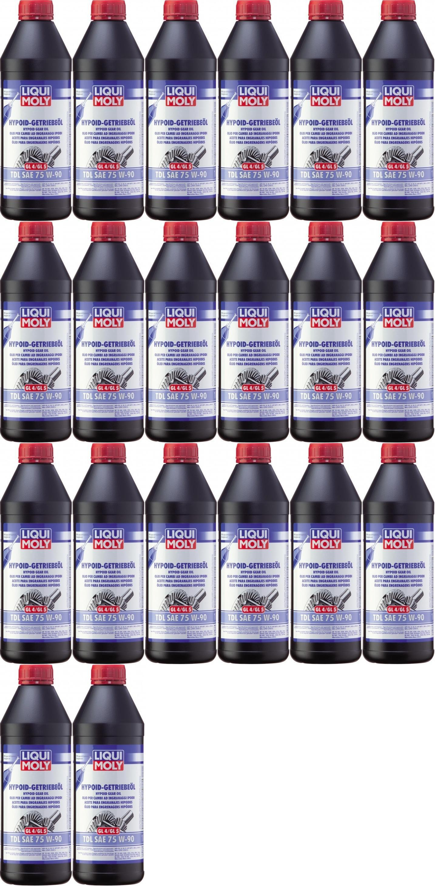 Liqui Moly 1407 Hypoid Getriebeöl TDL SAE 75W-90 GL4/GL5 20x 1l = 20 Liter